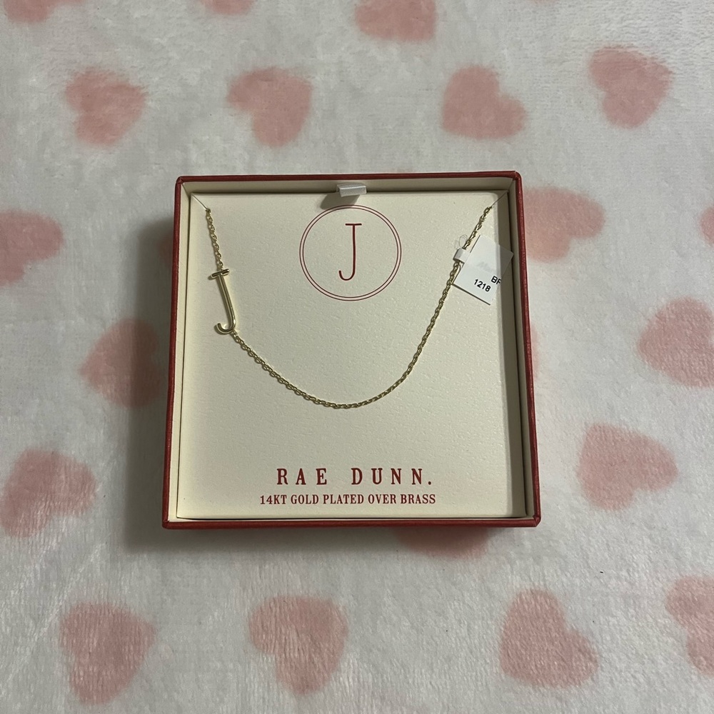 rae dunn J initial necklace